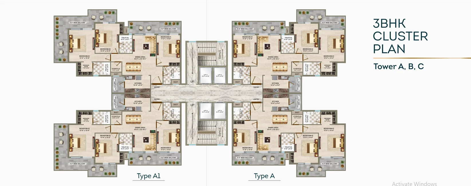 3 BHK Luxury Apartment in Zirakpur