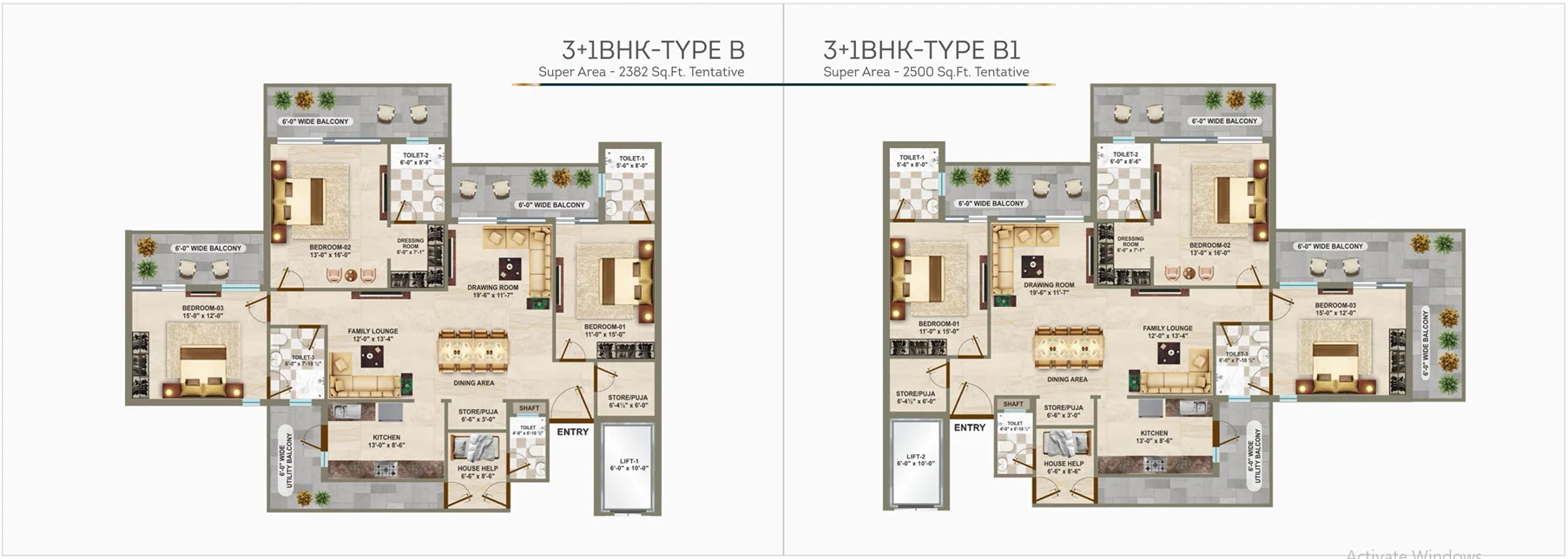 Premium 3 BHK Luxury Flats in Zirakpur