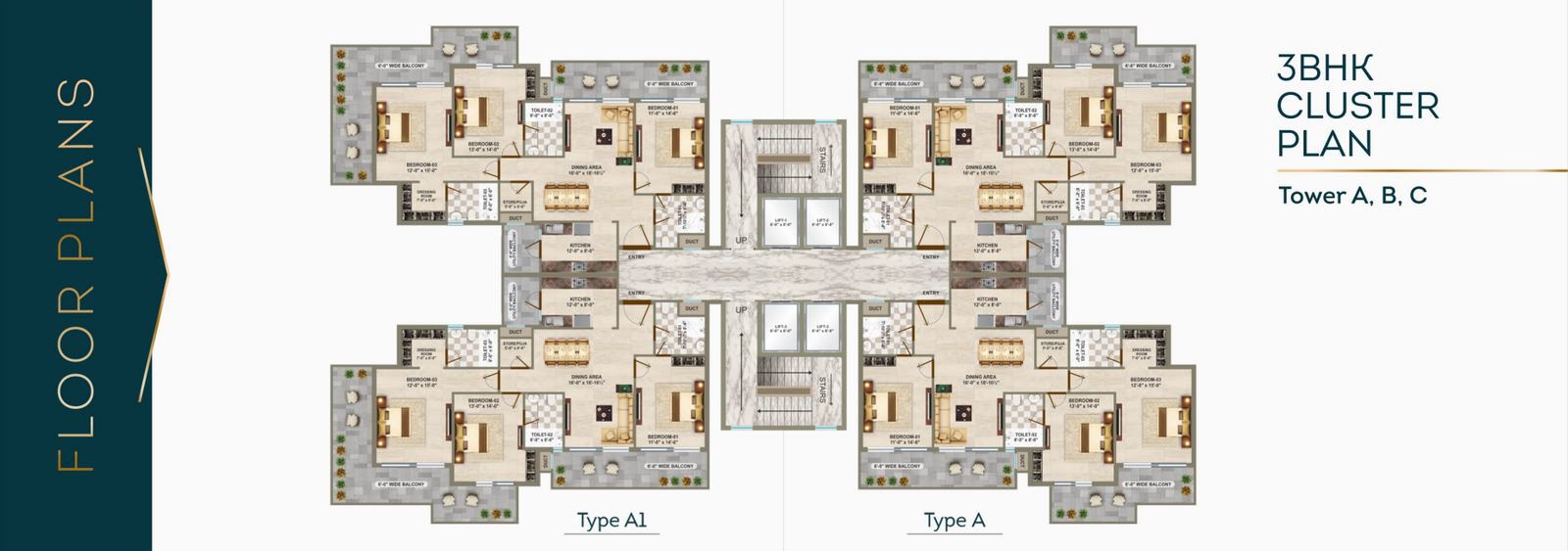 3 BHK Luxury Flats in Zirakpur
